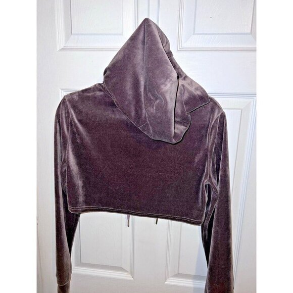 BETTER BE Womens Velour Cropped Hoodie Tracksuit Sz L Juniors - Picture 12 of 16